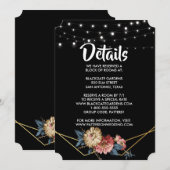 フローラ素朴Magnolia String Lightsエンクロージャ 招待状 (正面/裏面)