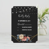 フローラ素朴Magnolia String Lights RSVP 招待状 (スタンド正面)