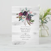 フローラ素朴QRコードRSVPボヘミアン結婚ズ 招待状 (スタンド正面)