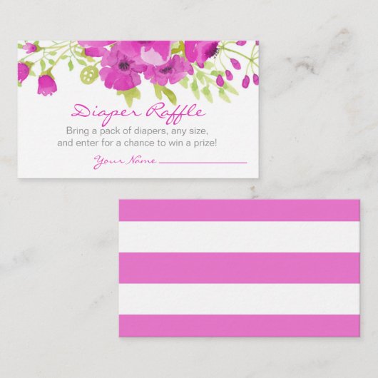 フローラ紫おむつラッフル エンクロージャーカード (正面/裏面)