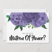 フローラ紫が私の名誉カードのマトロン 招待状 (正面)