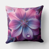 フローラ紫とピンクの薄紫の花 クッション (裏面)