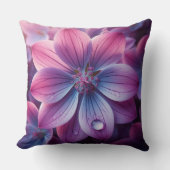 フローラ紫とピンクの薄紫の花 クッション (正面)