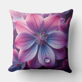フローラ紫とピンクの薄紫の花 クッション