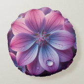 フローラ紫とピンクの薄紫の花 ラウンドクッション (裏面)