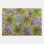 フローラ紫と緑 ラッピングペーパーシート (正面3)
