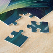 フローラ紫と金ゴールドパンジー青葉緑 ジグソーパズル (側面)