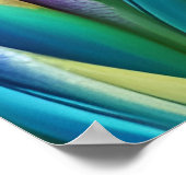 フローラ紫と金ゴールドパンジー青葉緑 ポスター (角)