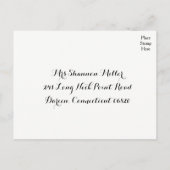 フローラ紫と黄色のRSVPウェディングフラワー インビテーションポストカード (裏面)