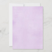 フローラ紫の女の子の赤ちゃんシャワー 招待状 (裏面)