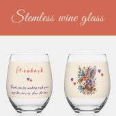 フローラ紫の妻のアニバーサリーギフト ステムなしワイングラス