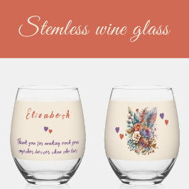 フローラ紫の妻のアニバーサリーギフト ステムなしワイングラス