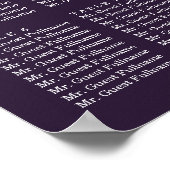 フローラ紫の水の色結婚の |シーティングチャート ポスター (角)