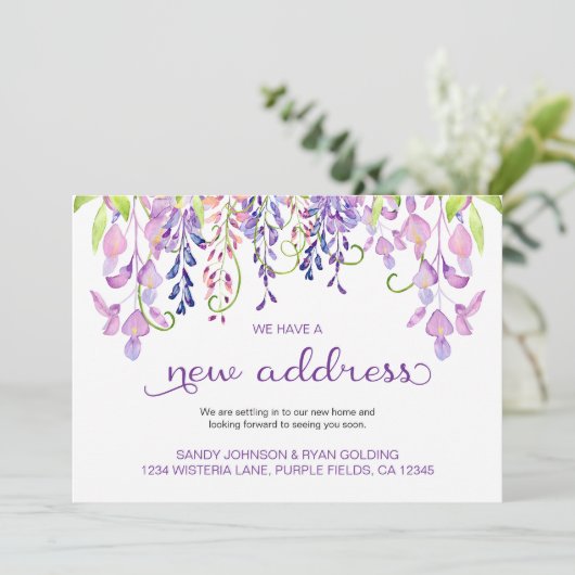 フローラ紫の藤の新しいアドレス移動 案内状 (スタンド正面)