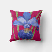 フローラ紫アイリスオンマゼンタピンク クッション (裏面)