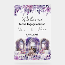 フローラ紫アクリル婚約標識 アクリルサイン