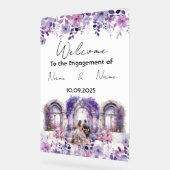 フローラ紫アクリル婚約標識 アクリルサイン (傾斜)