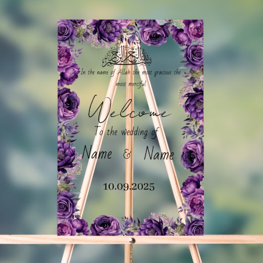 フローラ紫ア結婚クリル徴候 アクリルサイン (ニュートラル)