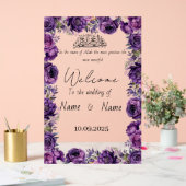 フローラ紫ア結婚クリル徴候 アクリルサイン (ウェディング)