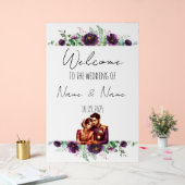 フローラ紫ア結婚クリル徴候 アクリルサイン (ウェディング)