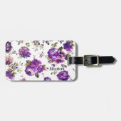 フローラ紫パターン ラゲッジタグ (正面横)