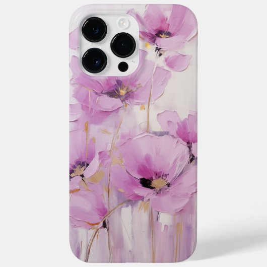 フローラ紫ピンクポピー花抽象芸術 Case-Mate iPhoneケース (裏面)