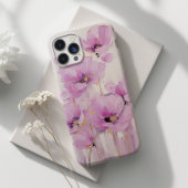 フローラ紫ピンクポピー花抽象芸術 Case-Mate iPhoneケース