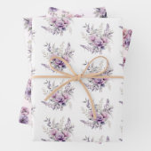 フローラ紫ピンク花ラベンダーフローラ ラッピングペーパーシート (インサイチュ)