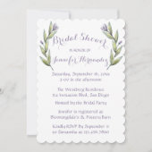 フローラ紫ブライダルシャワー水彩離れ 招待状 (正面)