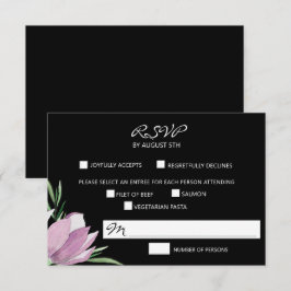 フローラ紫マグノリア水彩色 出欠カード