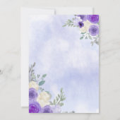 フローラ紫素朴薄紫蝶ベビーシャワー サンキューカード (裏面)