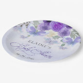 フローラ紫素朴薄紫蝶ベビーシャワー ペーパープレート (アングル)