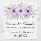 フローラ紫結婚式の引き出物ワインラベル ワインラベル (シングルラベル)