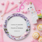 フローラ紫結婚水パーソナライズされた ペーパープレート (パーティー)