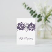 フローラ紫色のギフト登録カード エンクロージャーカード (スタンド正面)