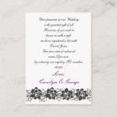 フローラ紫色のギフト登録カード エンクロージャーカード (裏面)