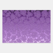 フローラ紫色のメイブカラープリント多肉模様 ラッピングペーパーシート (正面3)