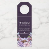 フローラ紫色の水結婚色の歓迎 ボトルネックタグ (正面)