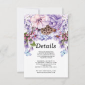 フローラ紫色の水結婚色の詳細 招待状 (正面)