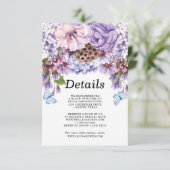 フローラ紫色の水結婚色の詳細 招待状 (スタンド正面)