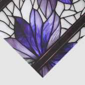 フローラ紫色の白ステンドグラスのデコパージュ 薄葉紙 (詳細)