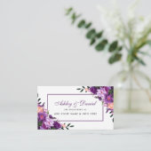 フローラ紫色の結婚レジストリ挿入カード エンクロージャーカード (スタンド正面)