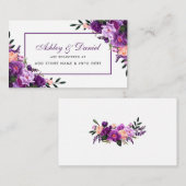 フローラ紫色の結婚レジストリ挿入カード エンクロージャーカード (正面/裏面)