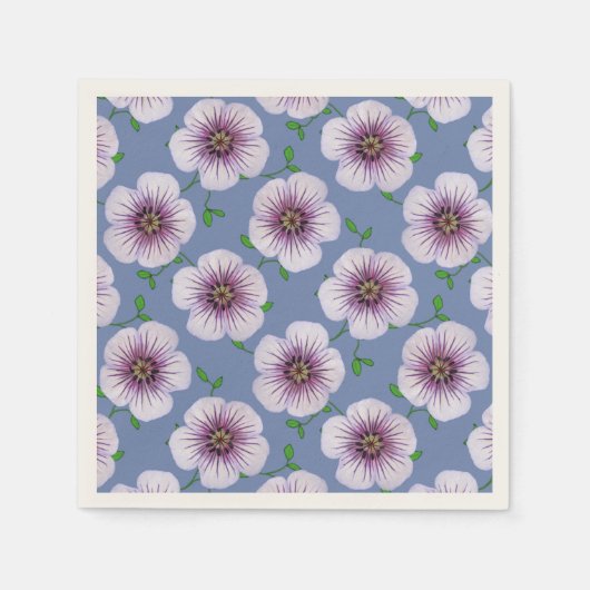 フローラ紫色の花が好きな色 スタンダードカクテルナプキン (正面)