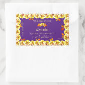 フローラ紫色の製品包装ラベルイエローローズ 長方形シール (バッグ)