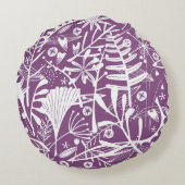 フローラ紫色 ラウンドクッション (裏面)