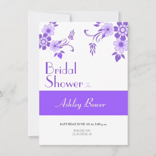 フローラ紫 招待状 (正面)