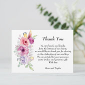 フローラ紫、紫およびピンクの水色の花 サンキューカード (スタンド正面)