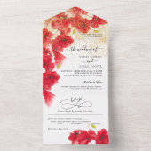 フローラ結婚が一つの招待状に オールインワン招待状 (内側)