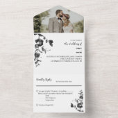 フローラ結婚が一つの招待状に オールインワン招待状 (内側)